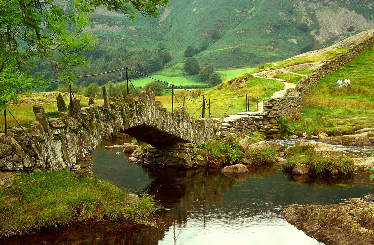 Slater's Bridge at the foot of Lingmoor Fell, a well-known landmark in Little Langdale