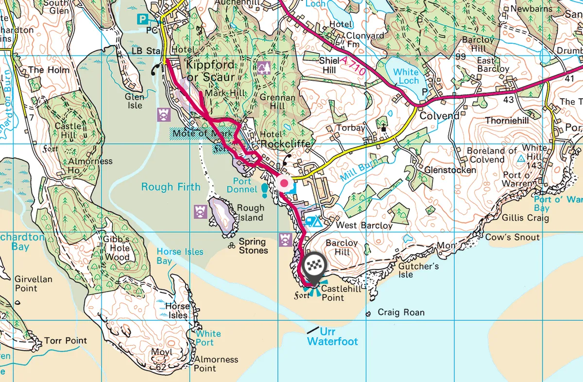 Rockcliffe to Kippford walking route and map