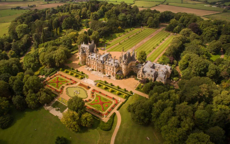 An aerial view of Waddesdon Manor