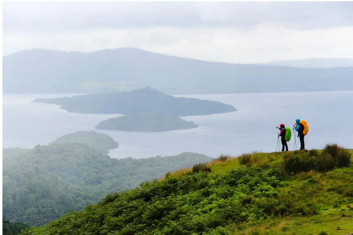 Loch Lomond stretches for miles below Conic Hill