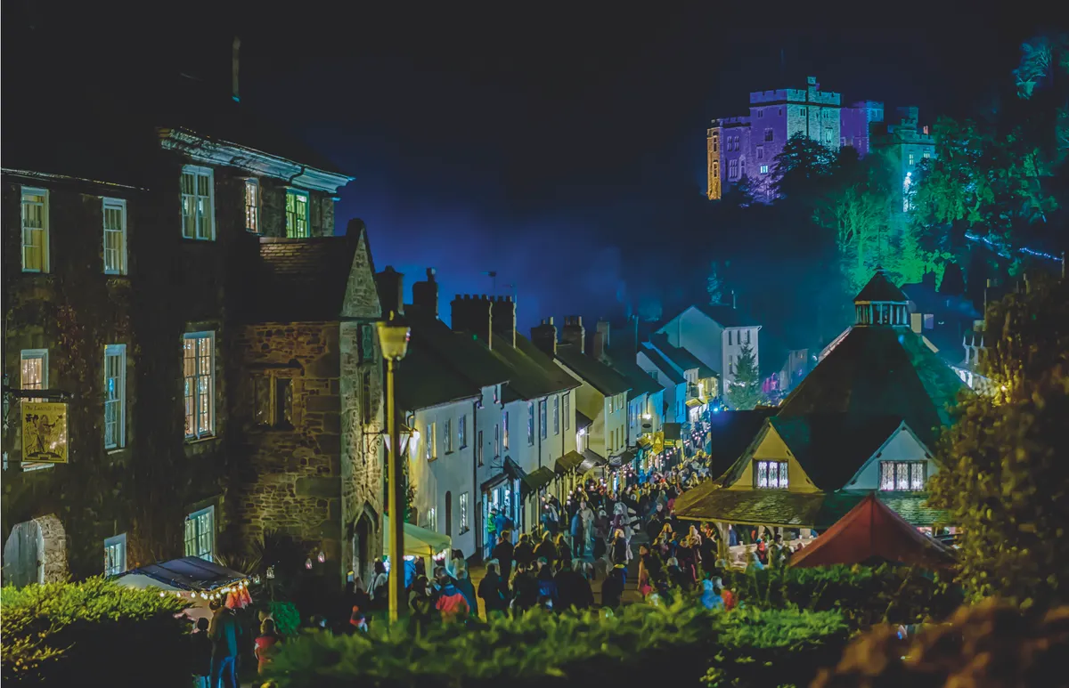 Christmas illuminations– every winter, the village of Dunster and its 11th-century castle remembers its medieval past, lighting up its streets and houses with lanterns and candlelight