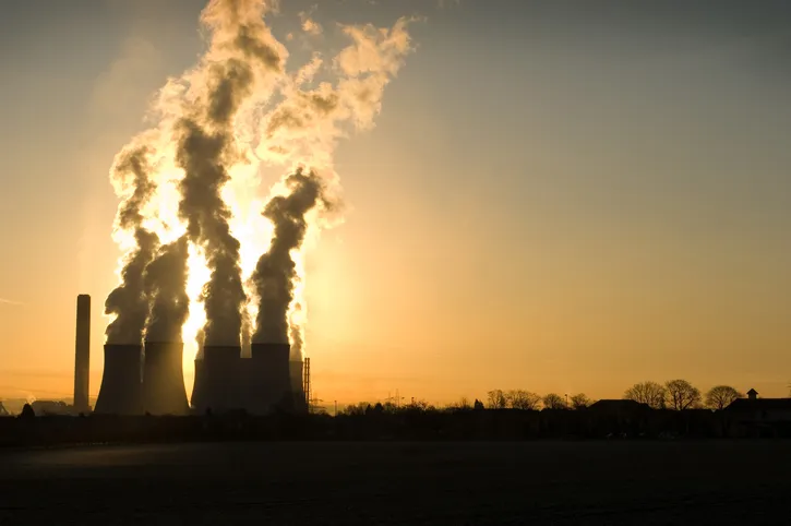 sun is blocked by emmissions from uk coal fired power station