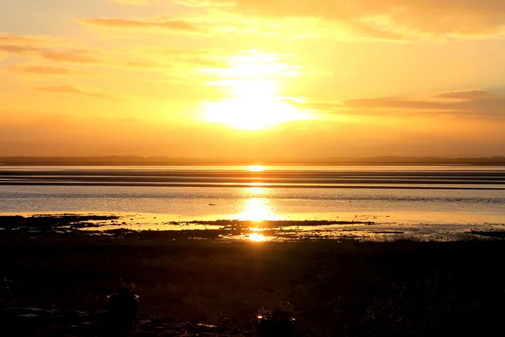 Sunset on the Solway Firth Coast, Scotland, taken from the shore near Browhouses. Taken with a Canon 1100D SLR camera.