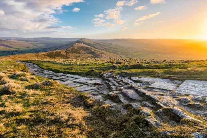 Mam Tor at sunrise in the English Peak District