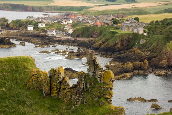 Coastal fishing village in Scotland