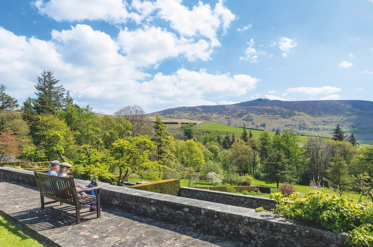 Views from the gardens stretch out over the southern hills of the Yorkshire Dales