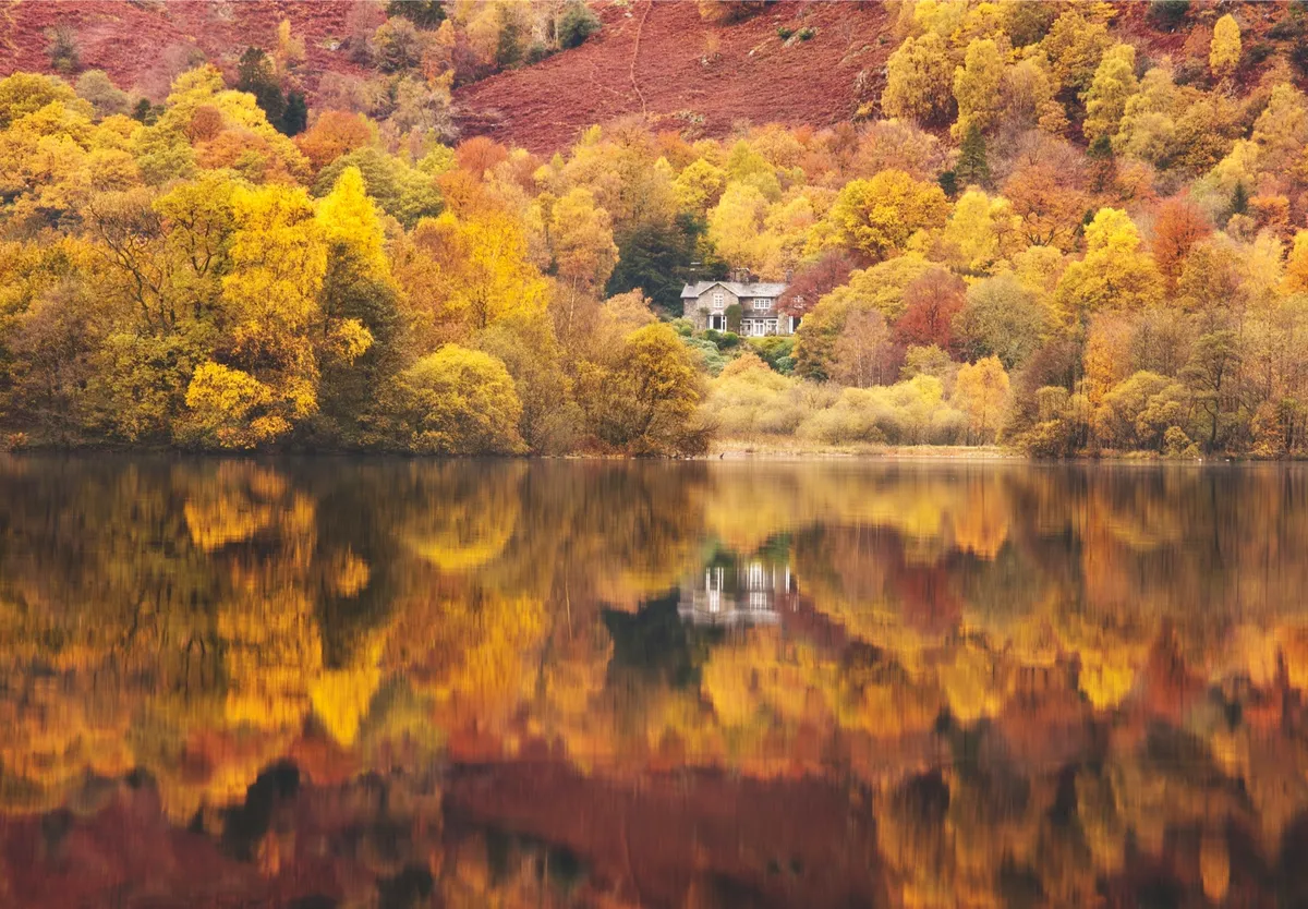 Rydal Water at Grasmere in the Lake District in autumn