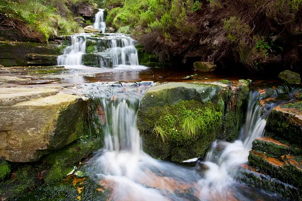 Black Clough Falls running off of Bleaklow in the Peak District National Park. (Photo by: Loop Images/UIG via Getty Images)