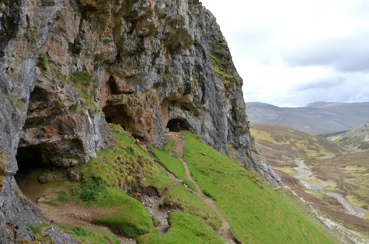 Inchnadamph Bone Caves on a cloudy day