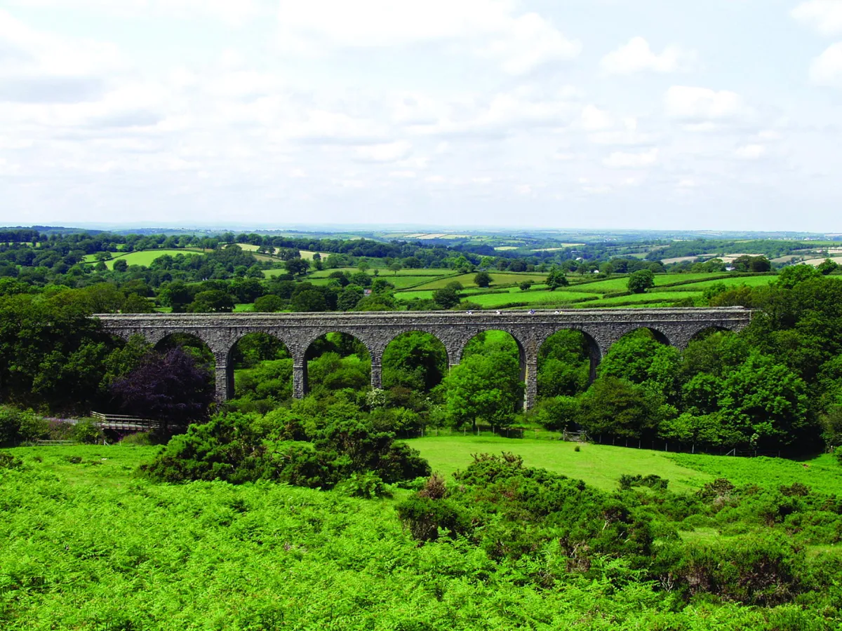 Lake viaduct- full span- straight on view, National Route 27, part of the Devon Coast to Coast Route (2002)