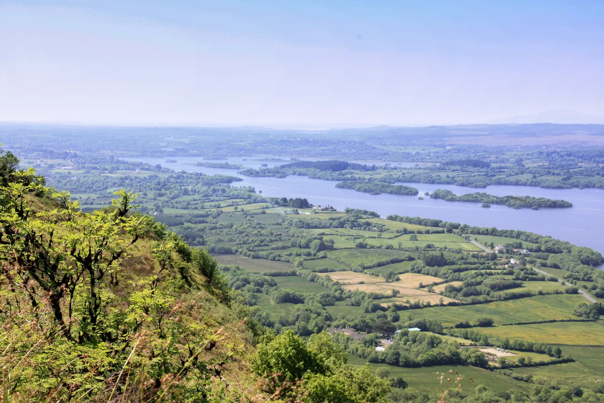 View from Cliffs of Magho over Lower Lough Erne, Fermanagh Northern Ireland