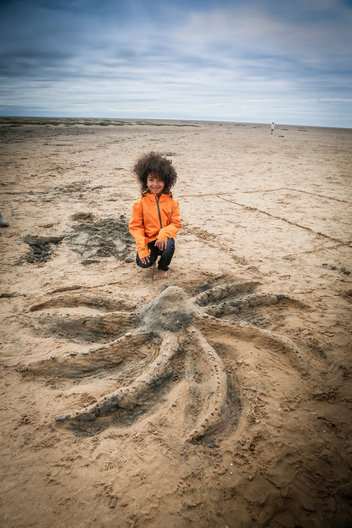 Sand sculpture of an octopus/Lancashire Wildlife Trust