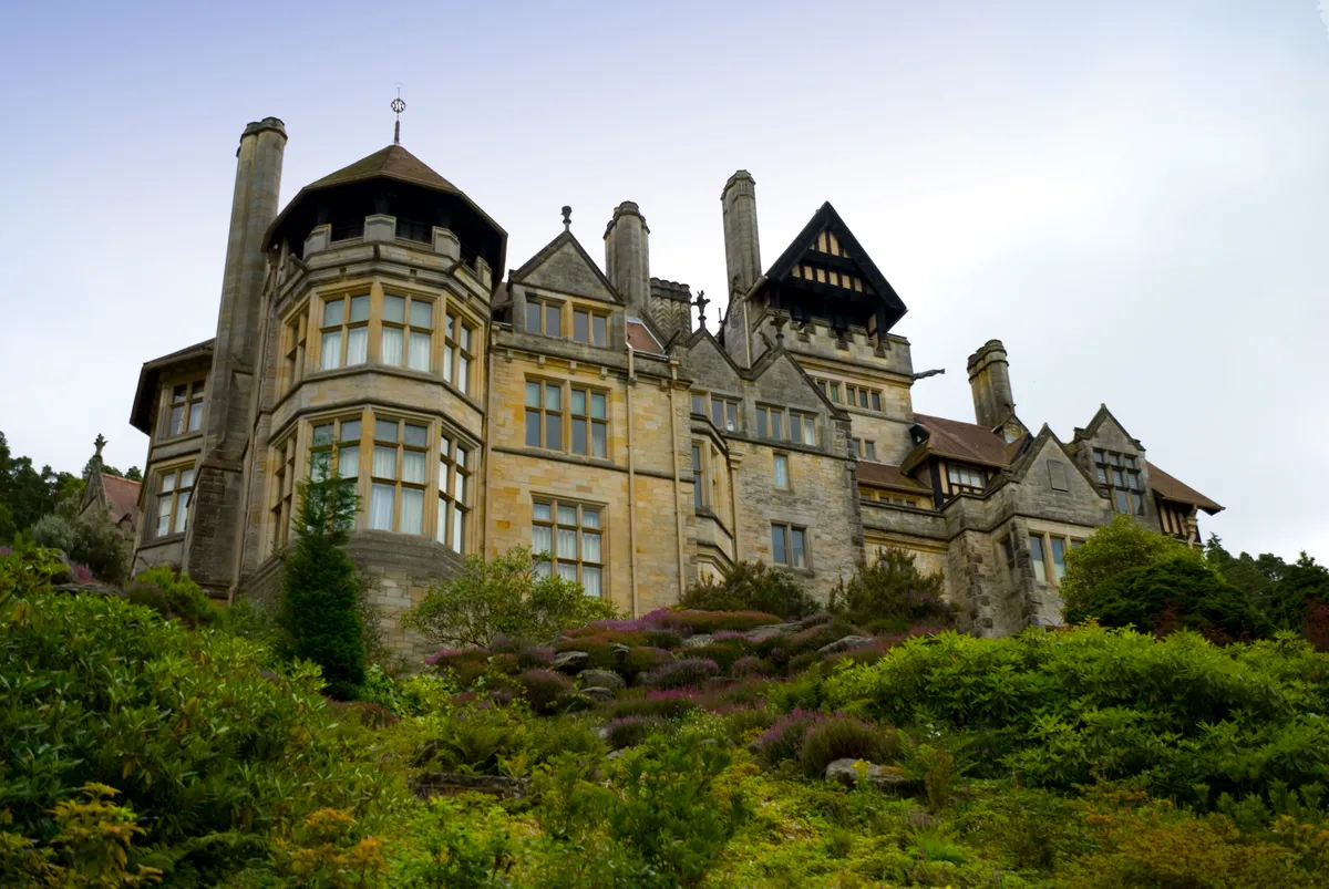 Cragside house surrounded by trees