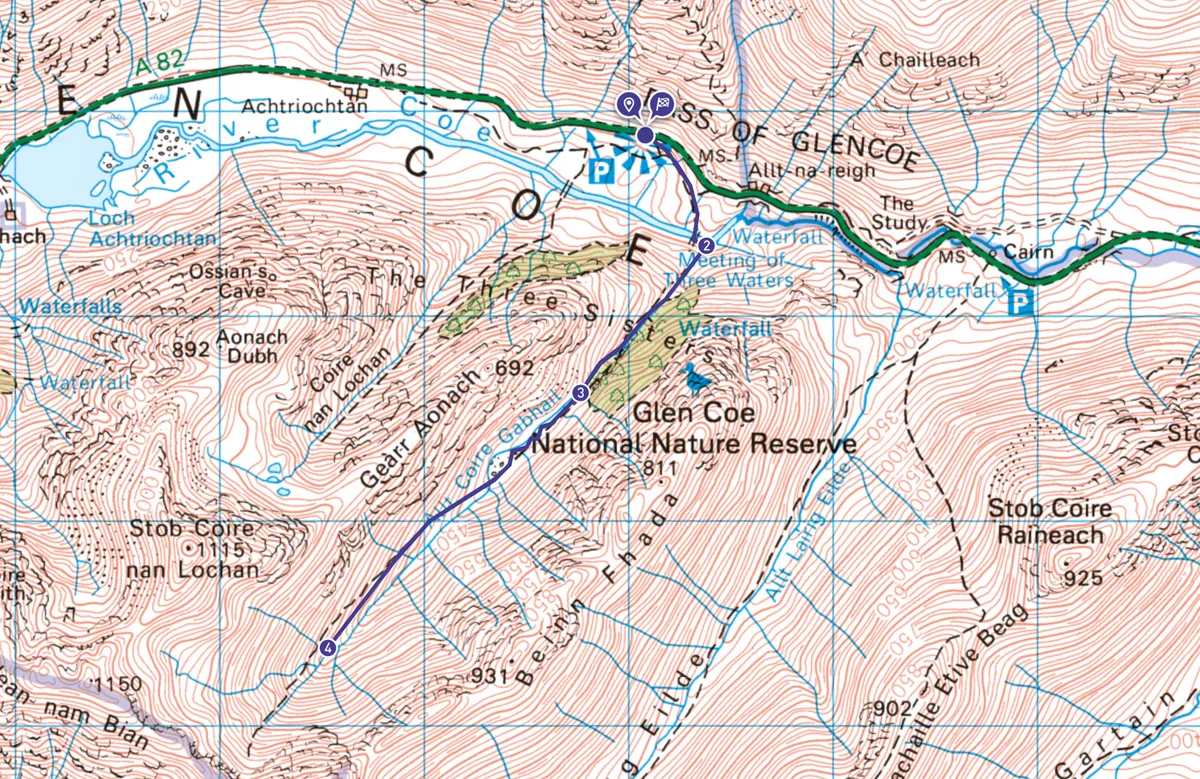 Lost Valley Glencoe waling route and map
