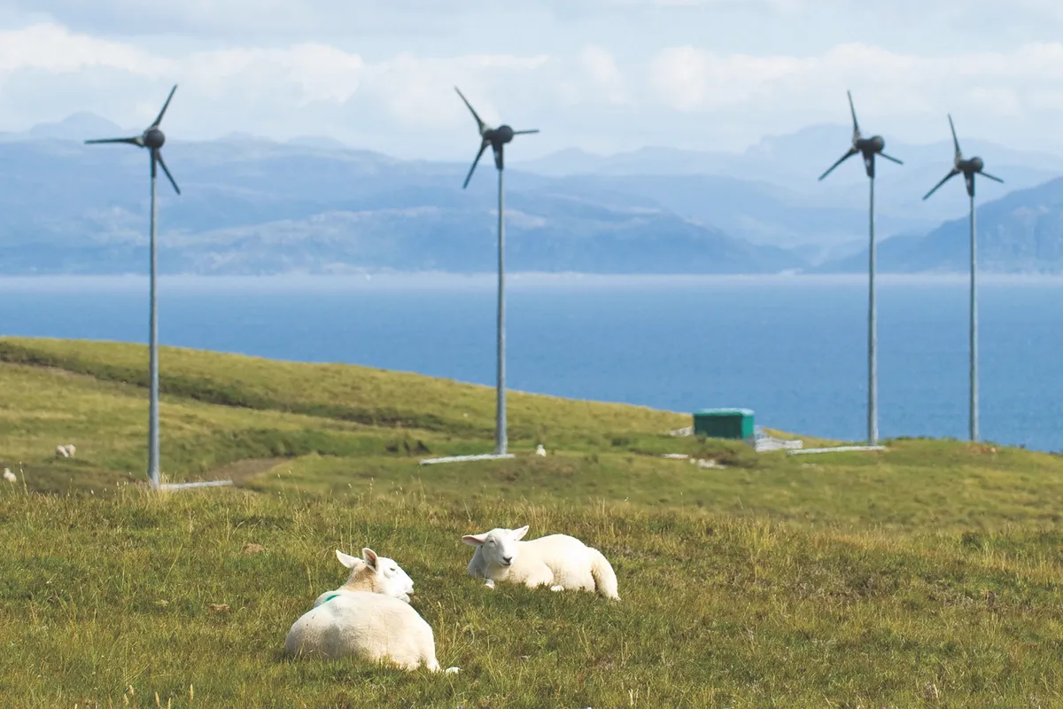 Three-phase wind generators on the Isle of Eigg, Scotland