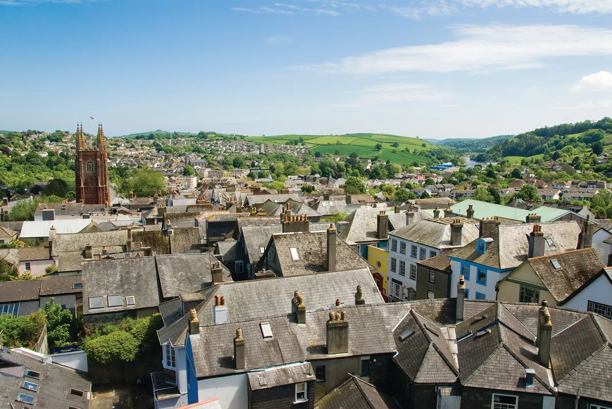 View of Totnes from the castle