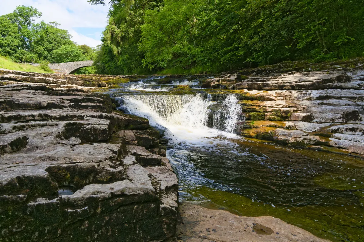 Stainforth Force waterfall on the River Ribble in the Yorkshire Dales