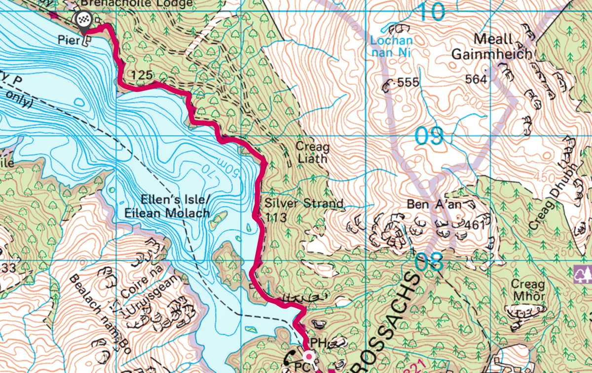 Loch Katrine walking route and map