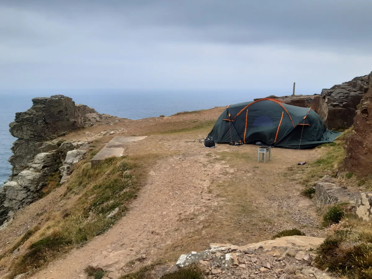 Camping illegally on the Cornish coast
