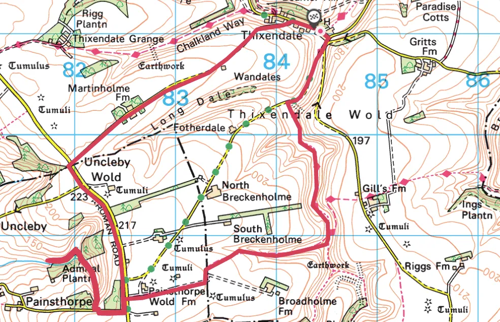 Thixendale walking route and map