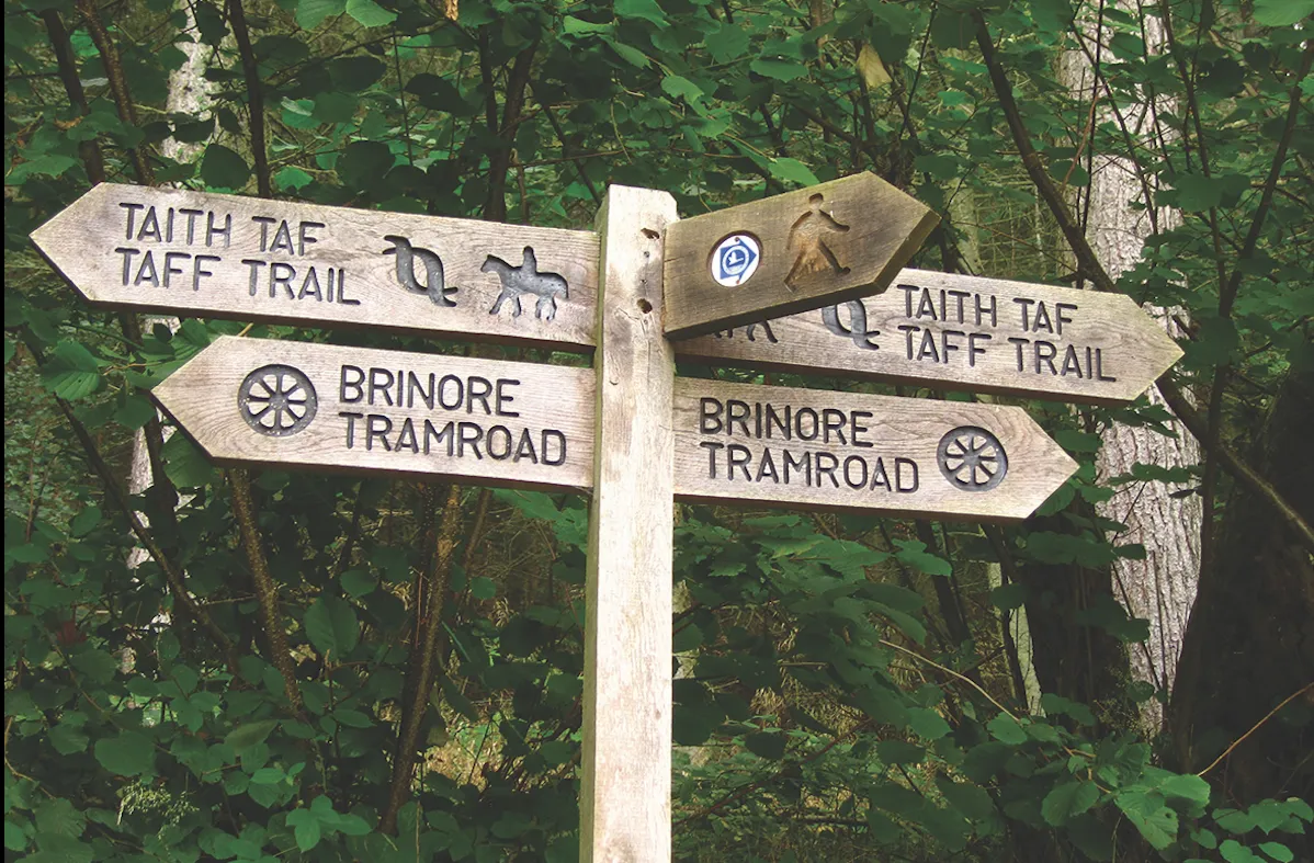 Brinore Tramroad sign, Wales