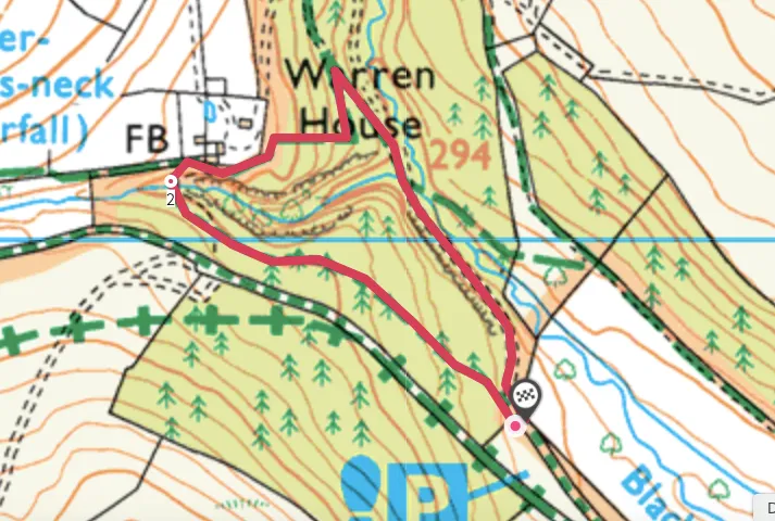 Water-break-its-neck walking route and map