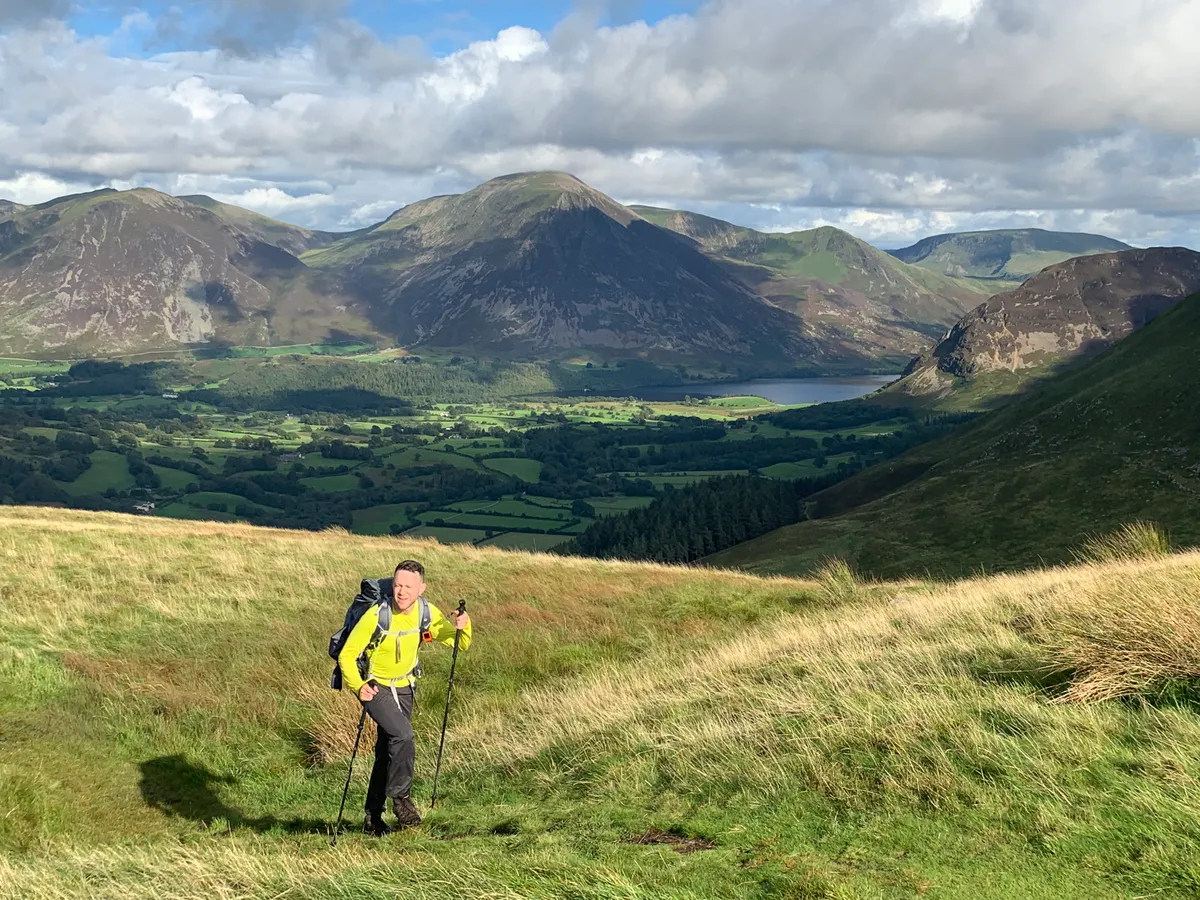 James Forrest hiking near Loweswater during his challenge