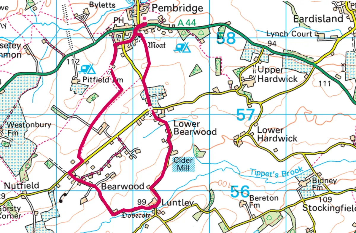 Pembridge walking route and map
