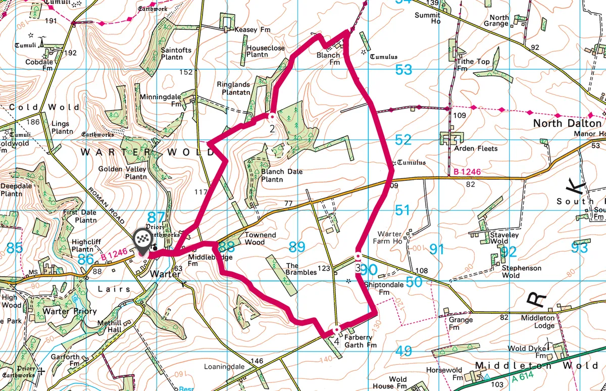 Warter walking route and map