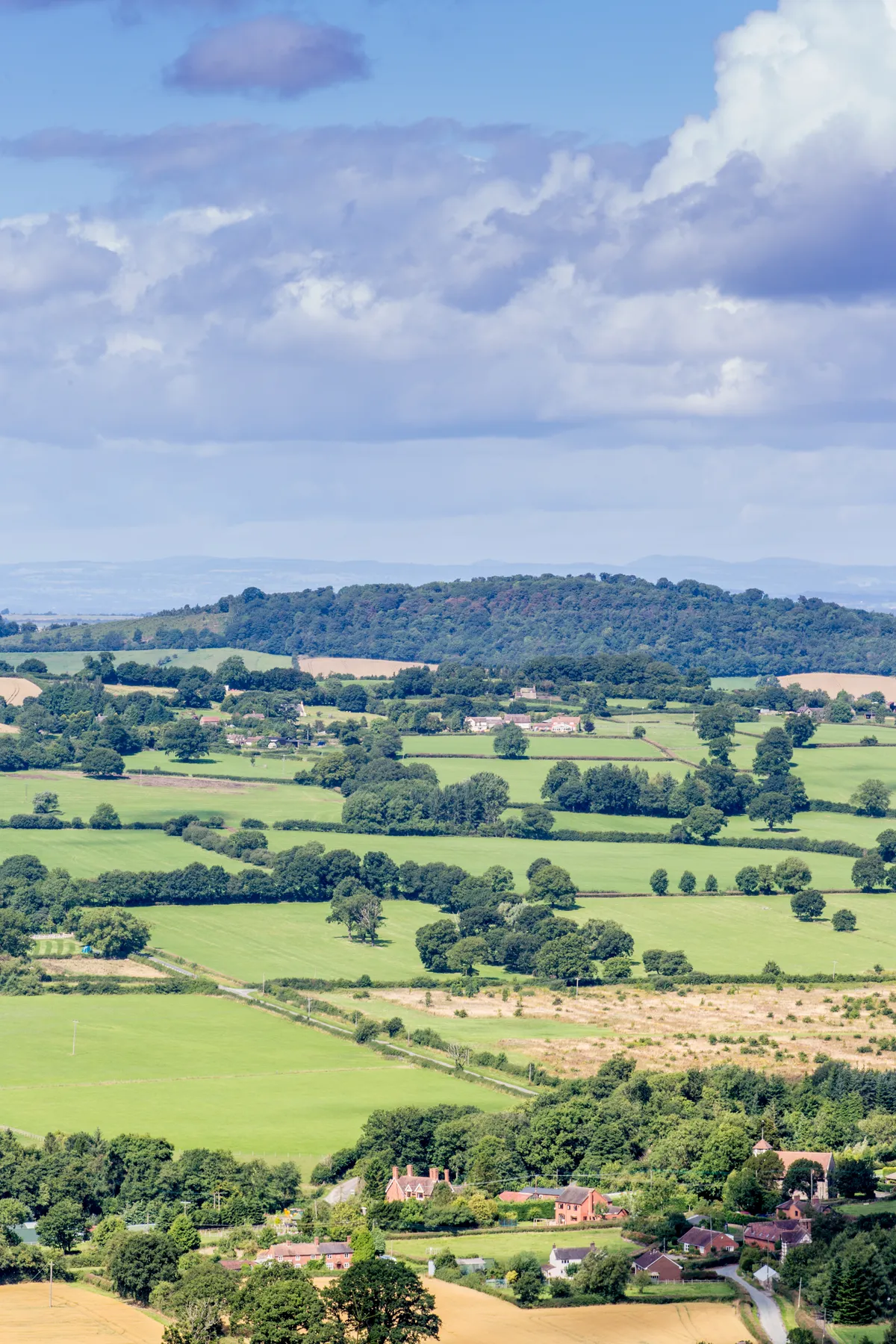 View of the shropshire countryside from Wenlock Edge