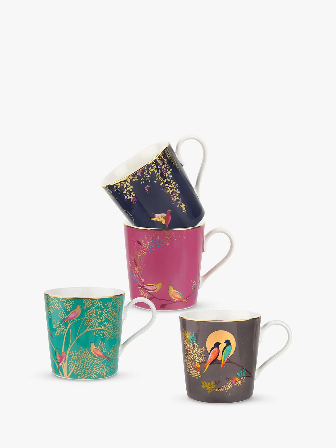 Sara Miller Chelsea Collection Bird Mugs