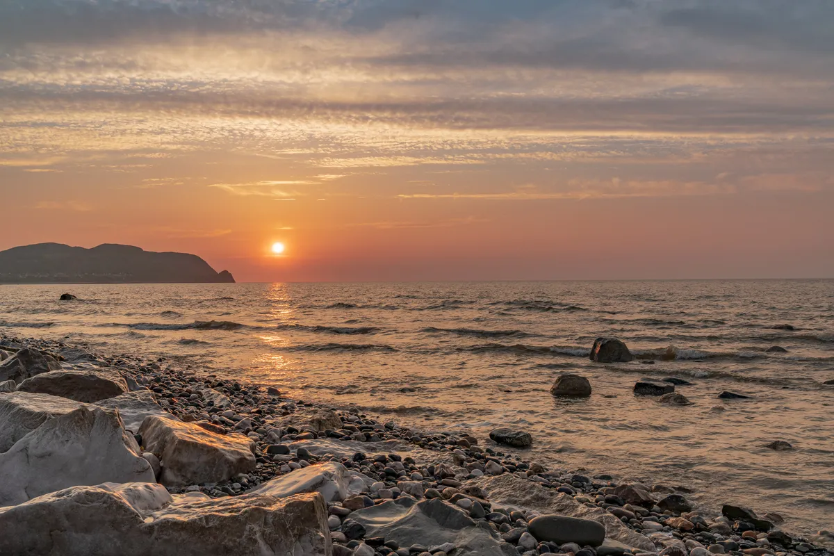 Sunset over the Welsh coast