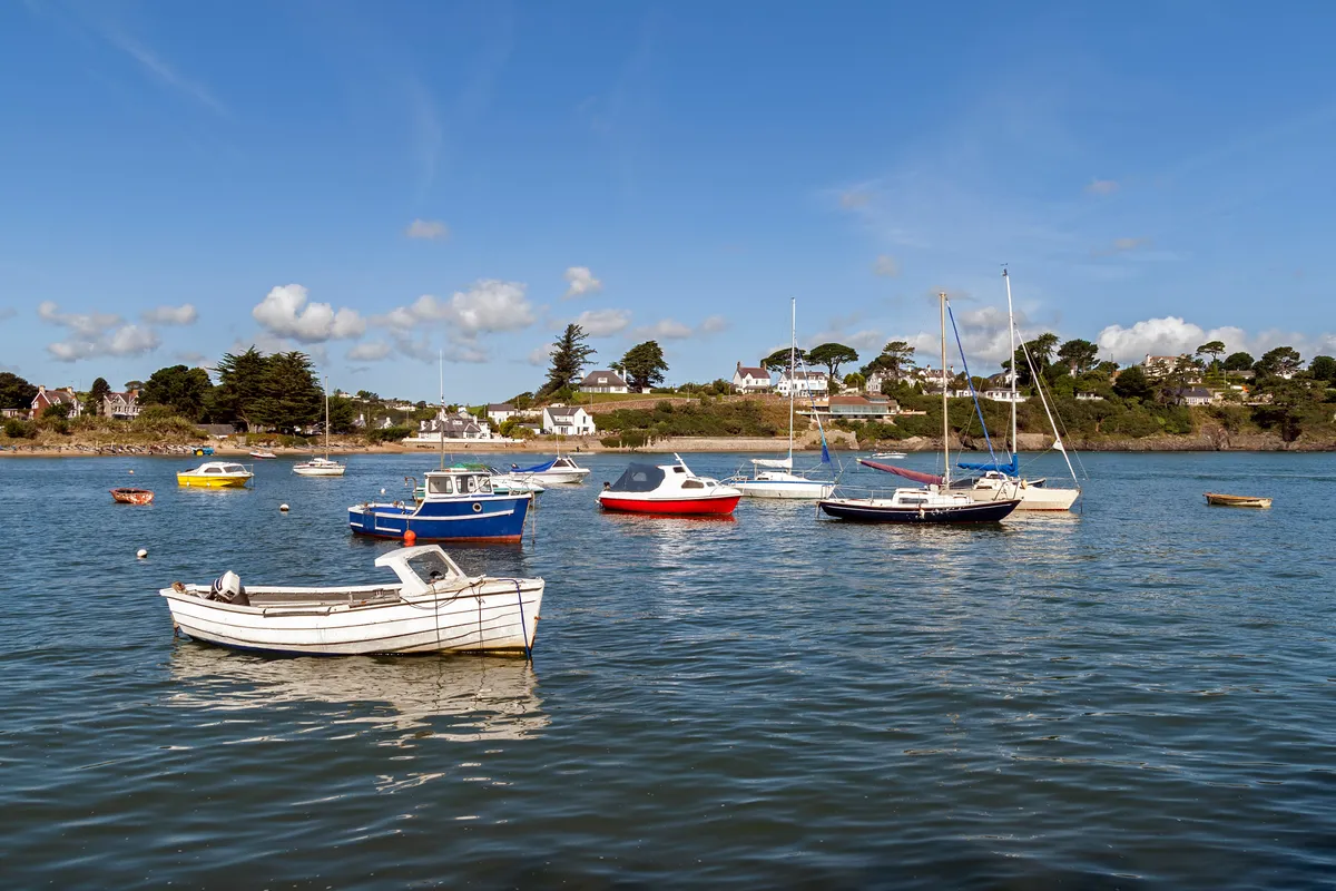 Coastal village and boats