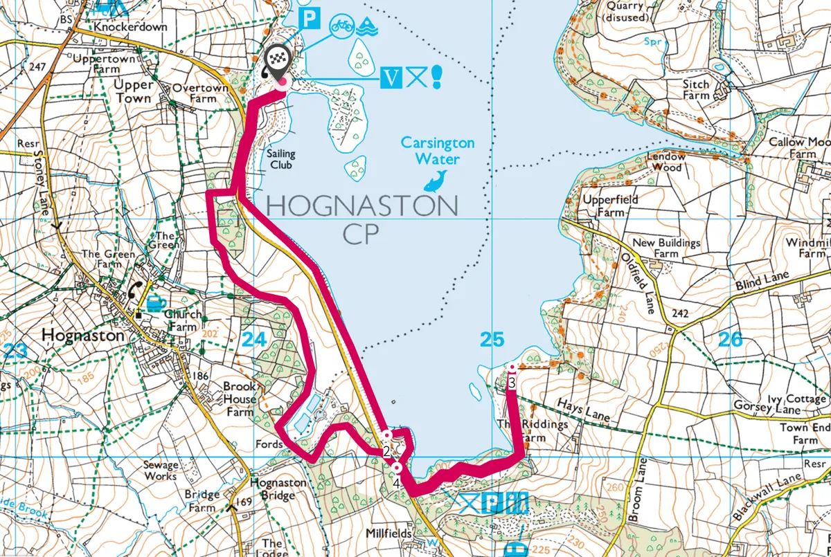 Carsington Water walking route and map