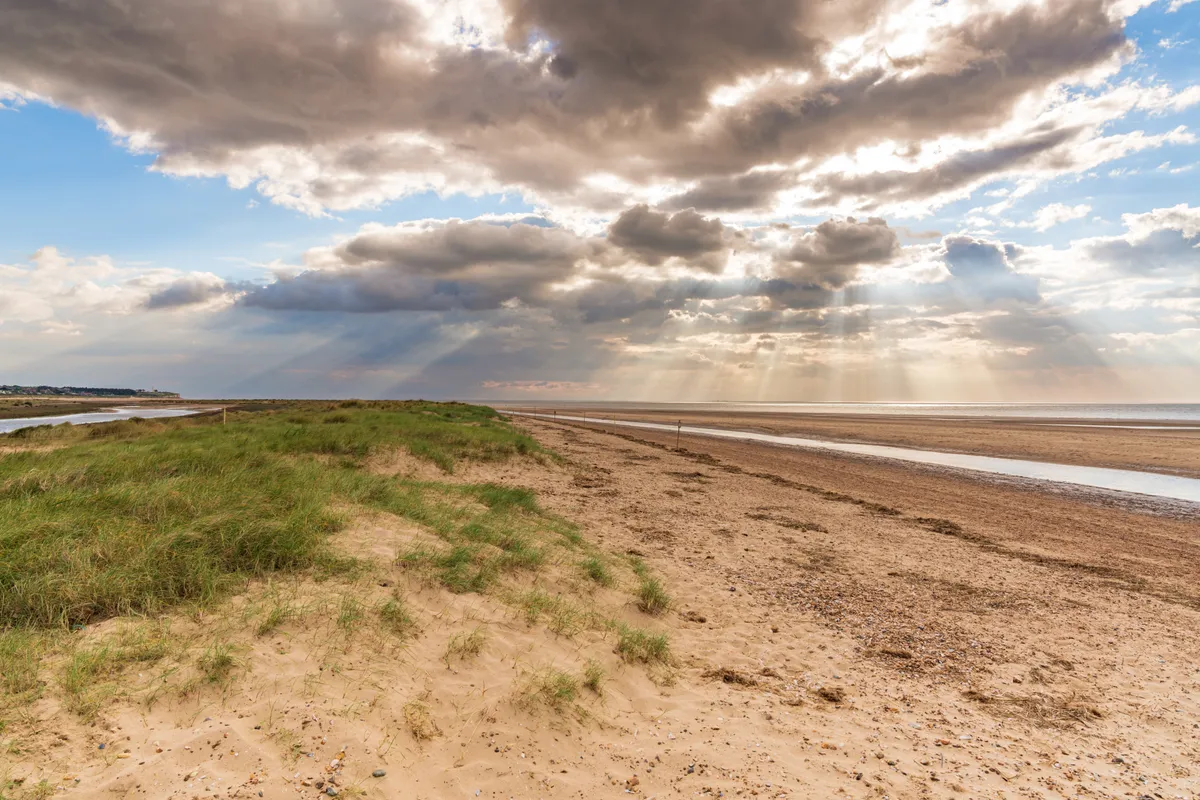 The Norfolk Coast in Holme Next The Sea on a cloudy day