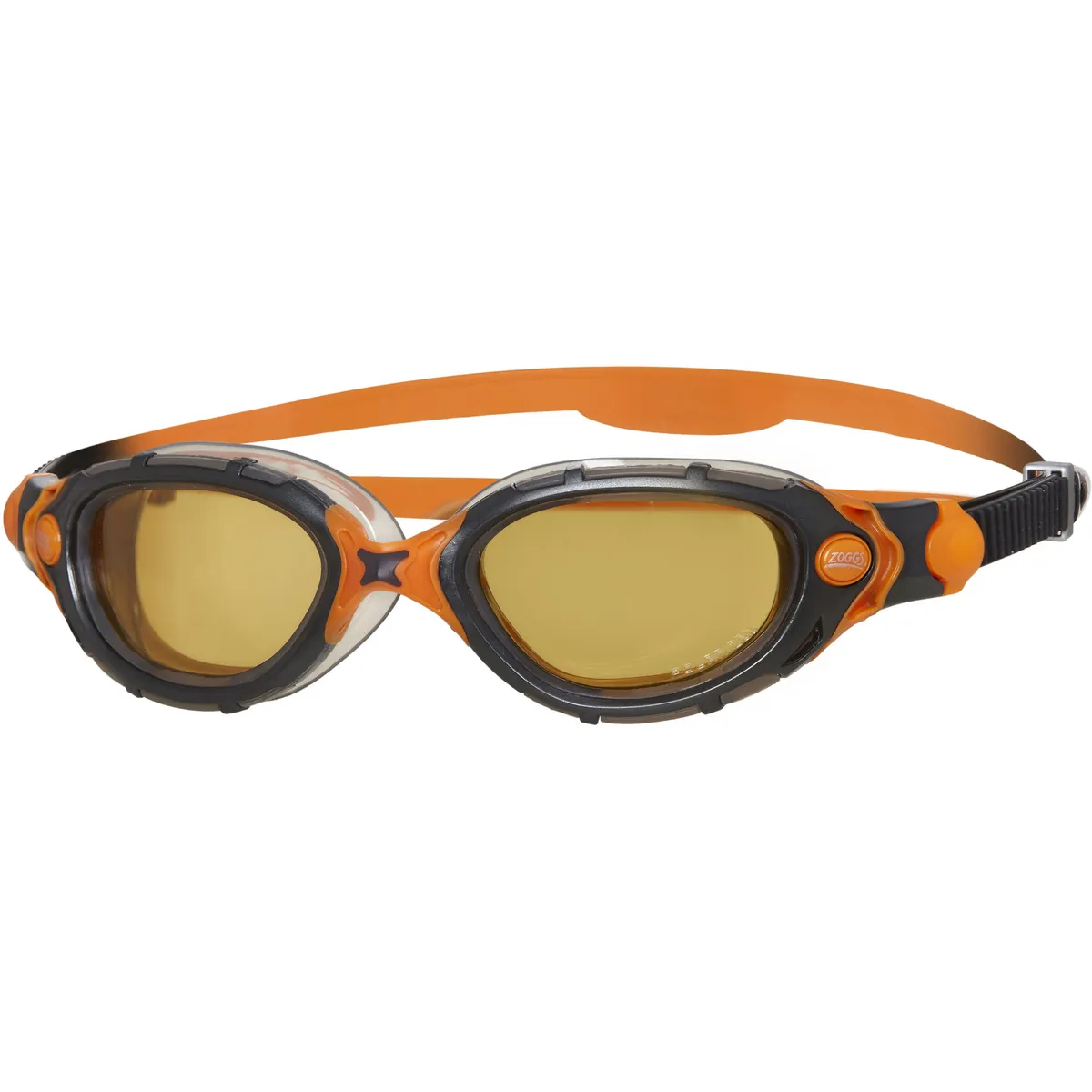 Swimming goggles on a white background.