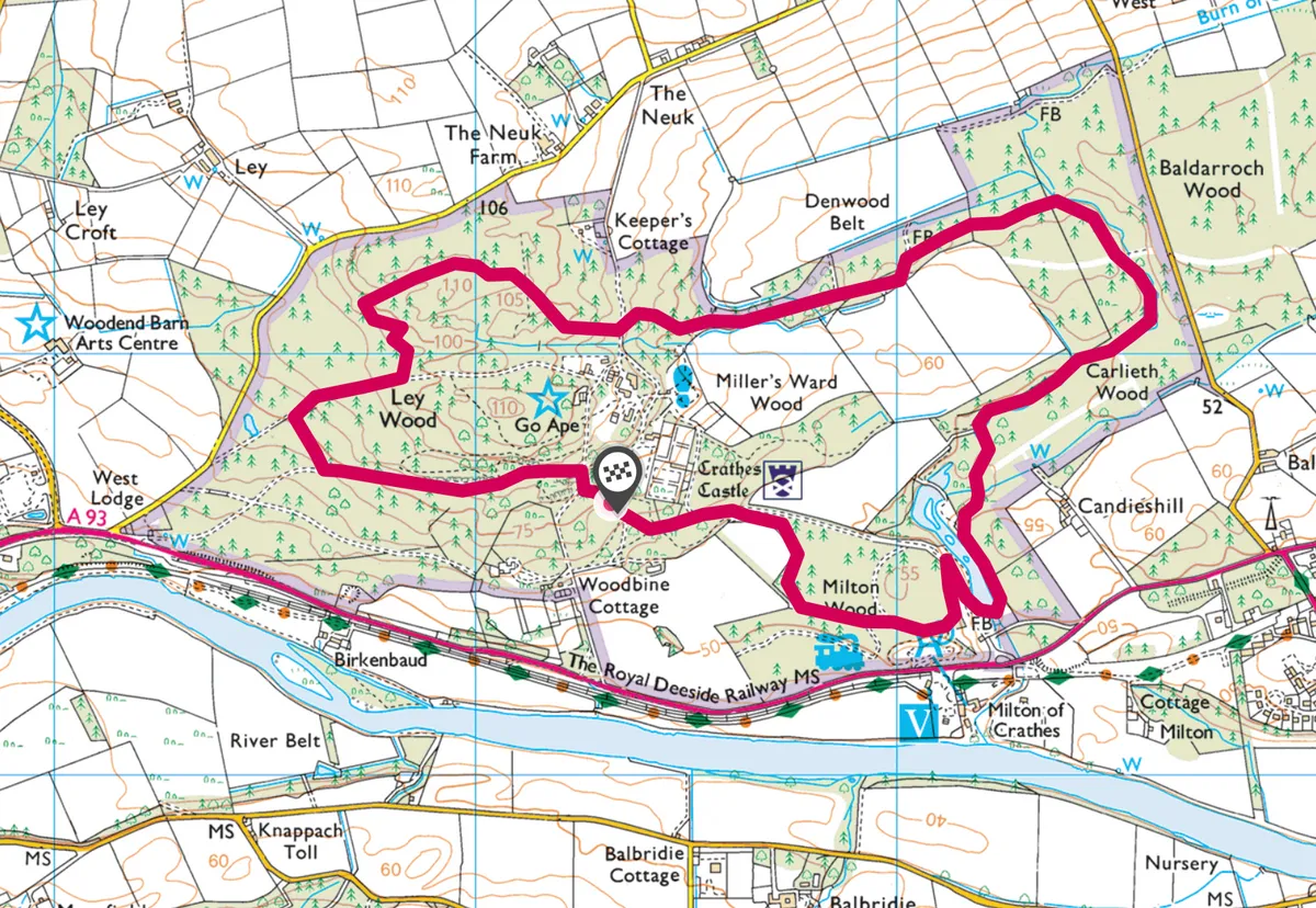 Crathes Castle Garden walking route and map