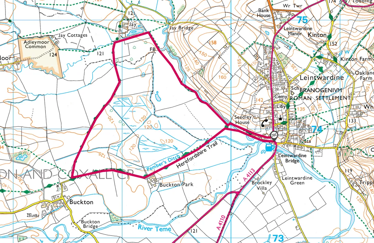 Leintwardine walking route and map