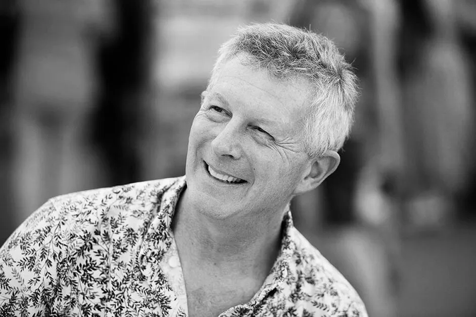 Black and white image of STEPHEN MOSS, former Springwatch presenter and nature writer