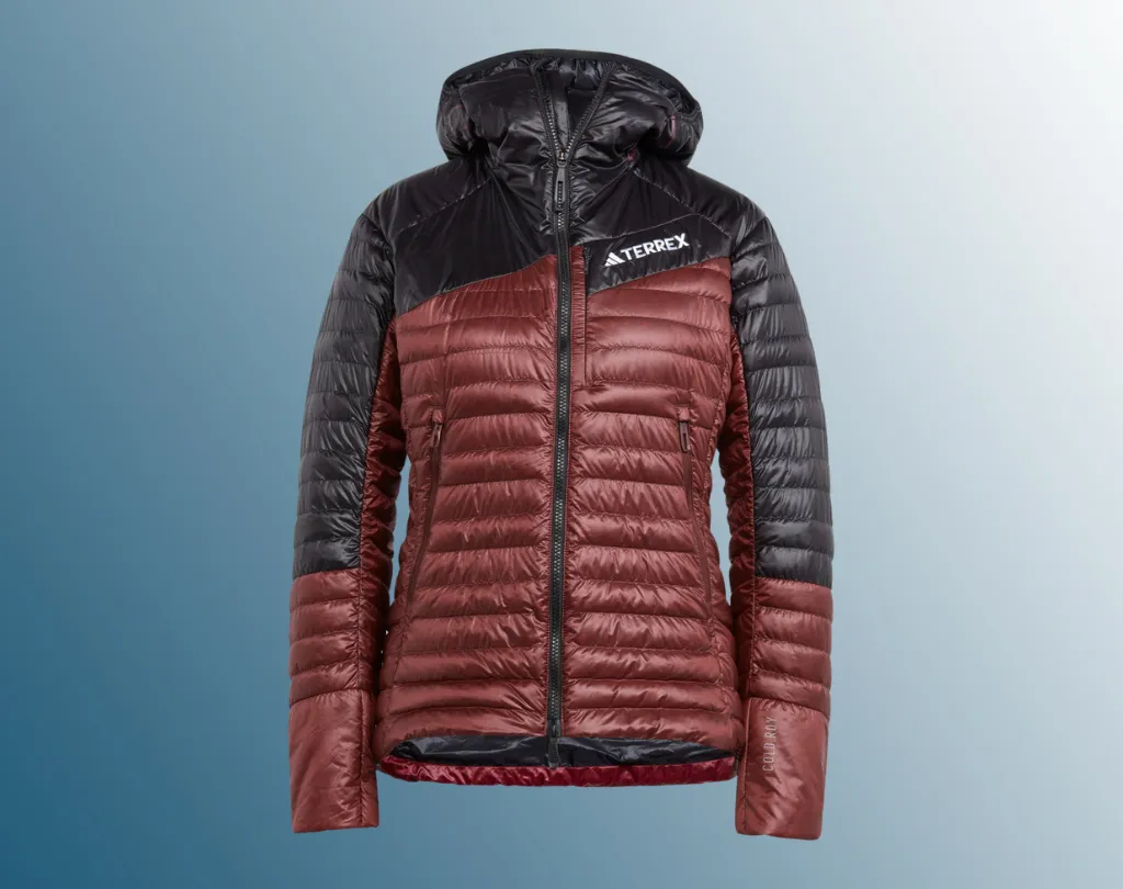 red and black down jacket 