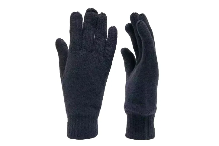 Knitted navy gloves