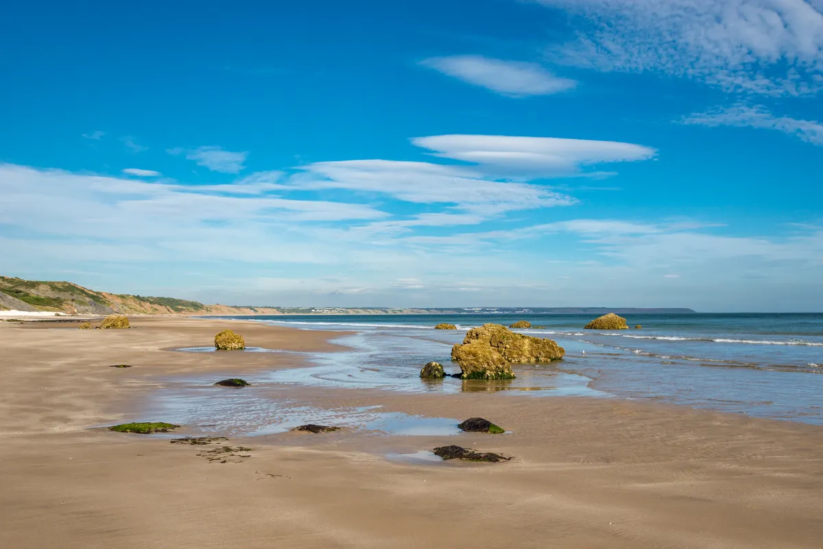 A beautiful sandy beach on the east coast of England.