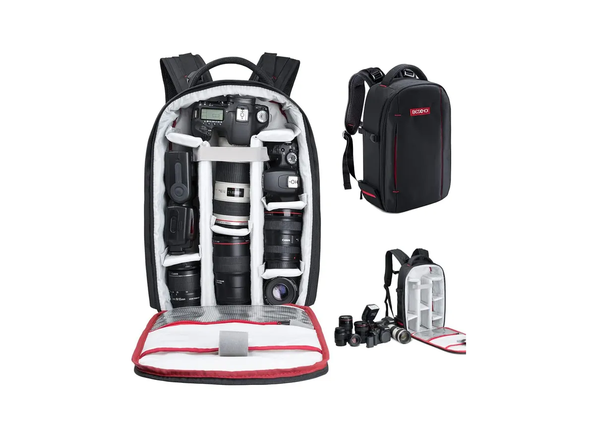 Beschoi Camera Backpack on white background