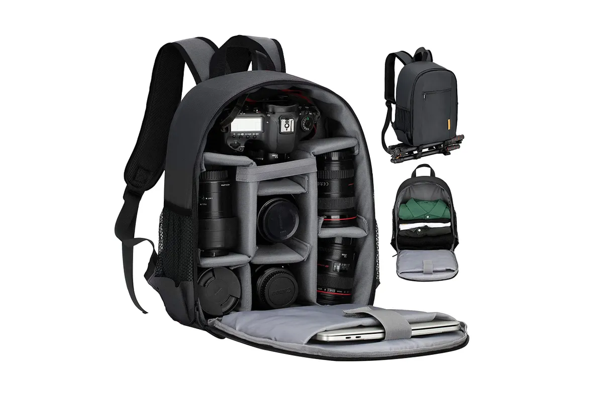 TARION Camera Backpack on white background