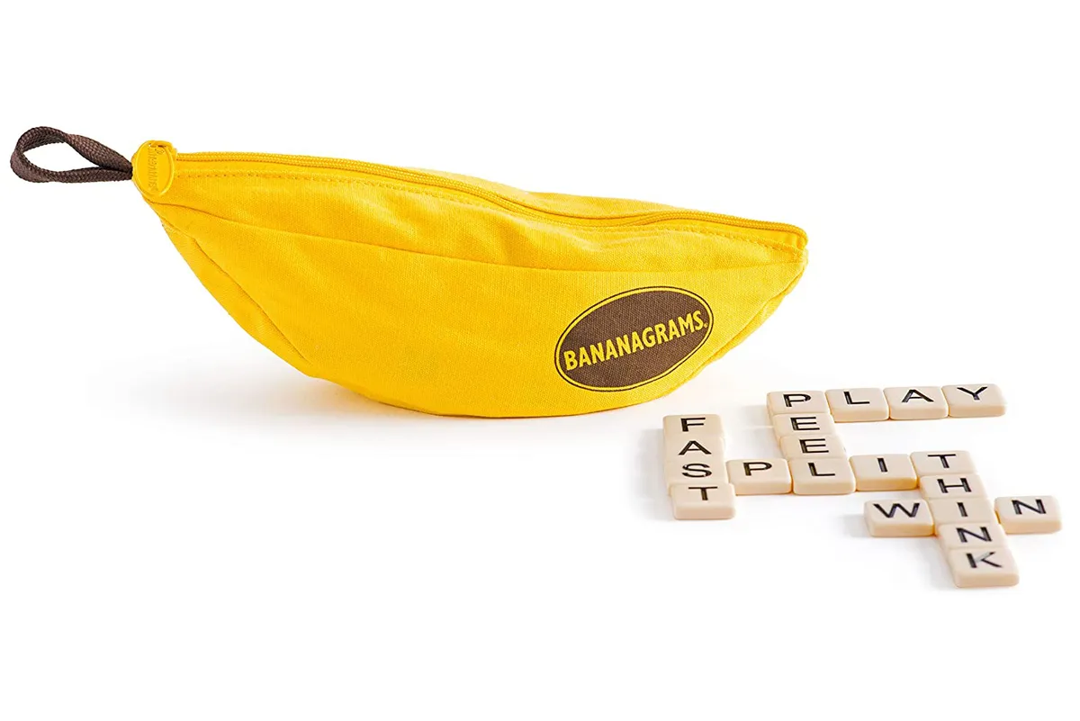 Bananagrams game on a white background