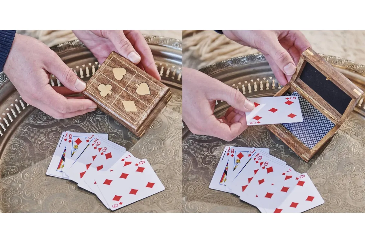 Personalised luxury playing card box with playing cards