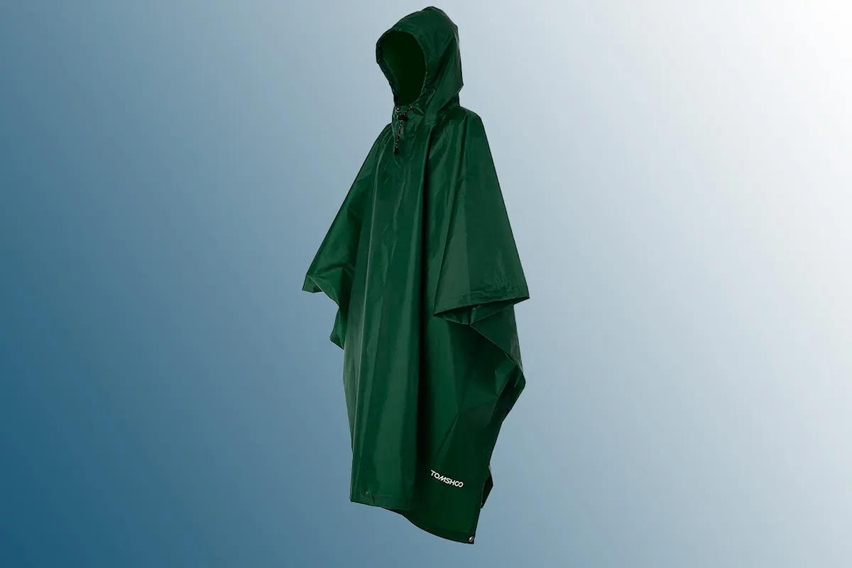 Dark green waterproof poncho