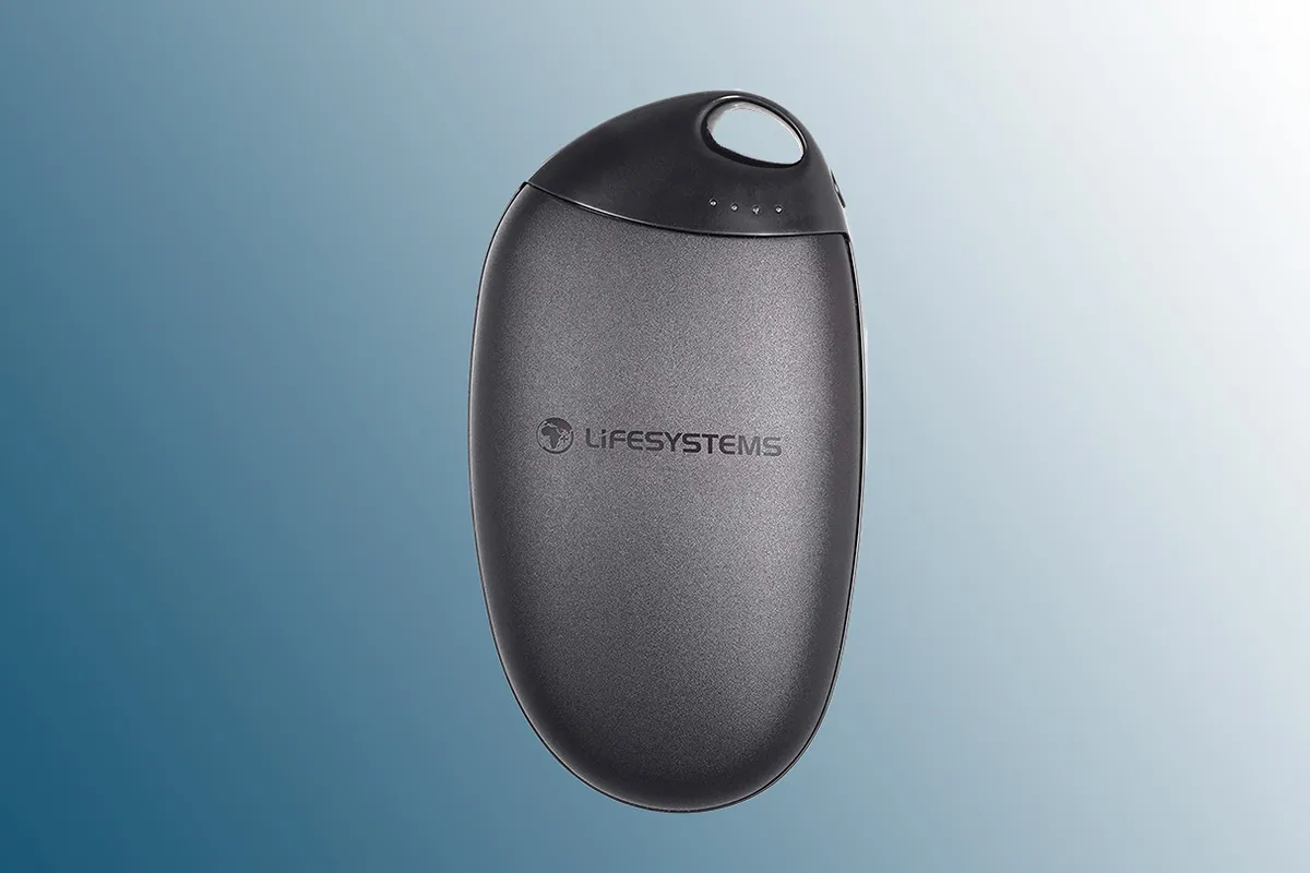 Lifesystems Rechargeable Hand Warmer on a blue background