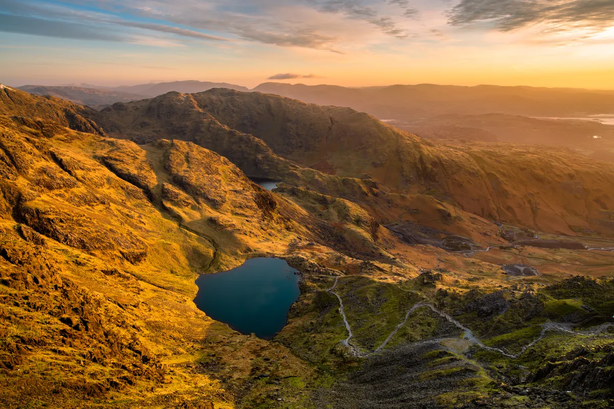 Golden morning from the Old Man of Coniston
