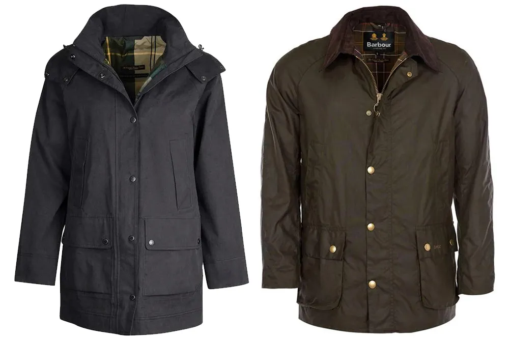 Barbour Clary and Ashby jackets on a white background